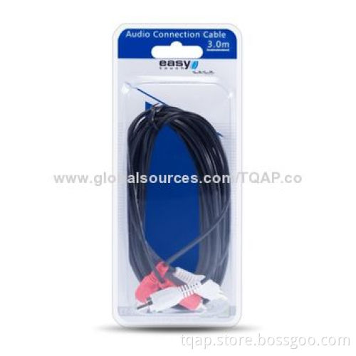 2 Phono Plugs to 2 Phono Sockets Audio Cable